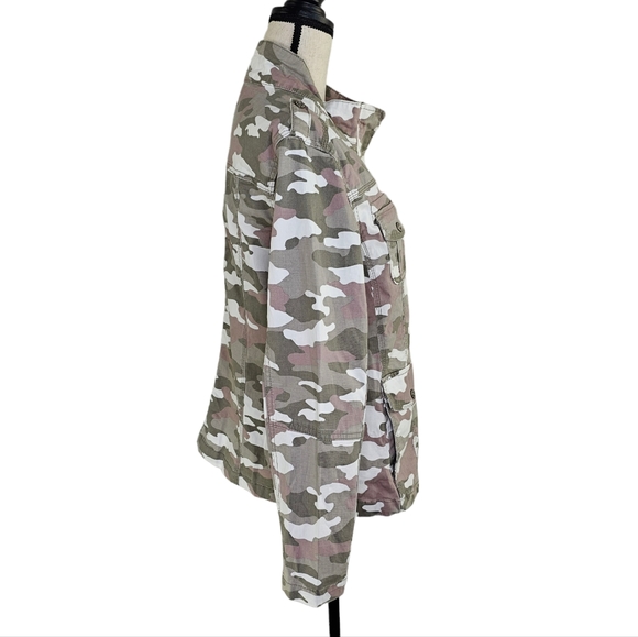 Kensie Jeans rose water camouflage moto jacket Size XL NWT - Picture 5 of 10